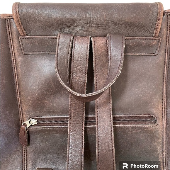 Coach Vintage Brown Leather Buckle Backpack 9064 - Picture 6 of 13